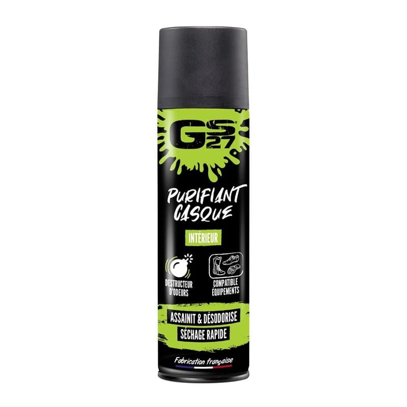 GS27 - Purifiant Casque et Équipements Moto - Désodorise et Assainit - Destructeur d'Odeurs - 250ml