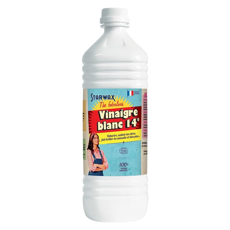 STARWAX THE FABULOUS - Vinaigre blanc 14° - Détartre, Nettoie et Fait Briller - 100% d'Origine Naturelle - - Format Pratique en