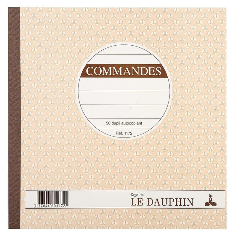 Le Dauphin - Réf. 1172D - Lot de 5 manifolds COMMANDES - papier autocopiant - duplicata (1 original et 1 copie) - 50 feuilles -