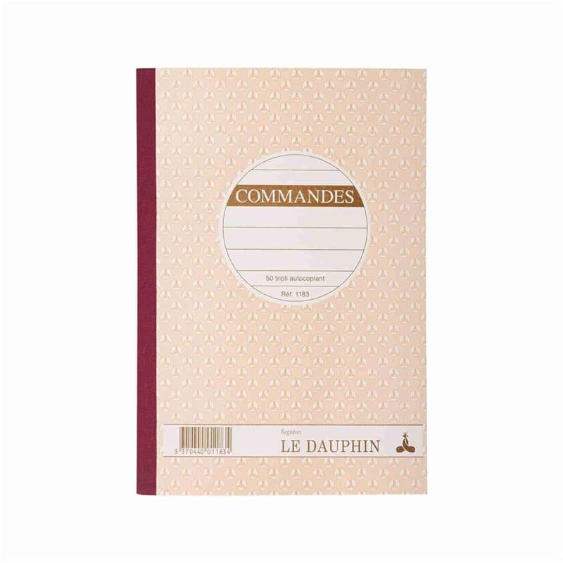 Le Dauphin - Réf. 1183D - Lot de 5 manifolds COMMANDES - papier autocopiant - triplicata (1 original et 2 copies) - 50 feuilles