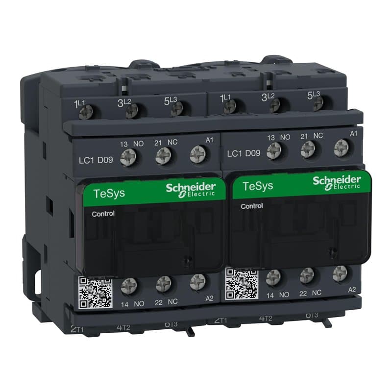 Schneider Electric LC2D09P7 contacteur inverseur TeSys, LC2-D, 3P, 9 A, 440VAC-3, bobine 230 VCA, 50/60 Hz