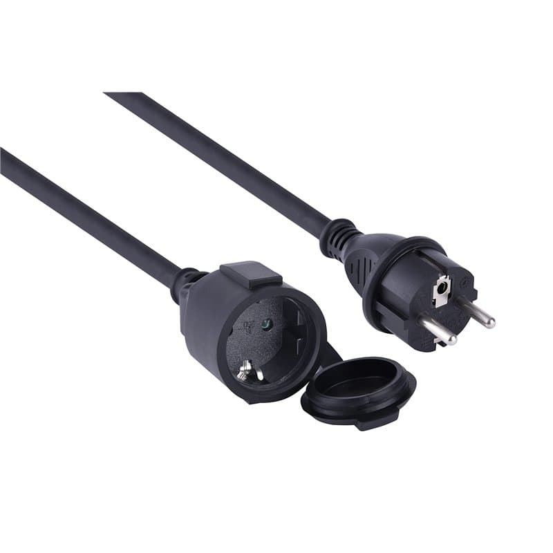 Electraline Rallonge électrique IP44 H07RN-F 3G2.5 16A 5m Noir pour Chantiers et Extérieur