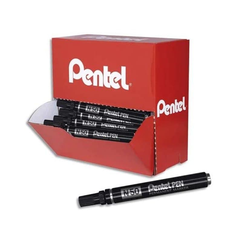 PENTEL 10266 Marqueur Permanent N50 Pointe Ogive 4,3mm Tracé 2,2mm Assorties