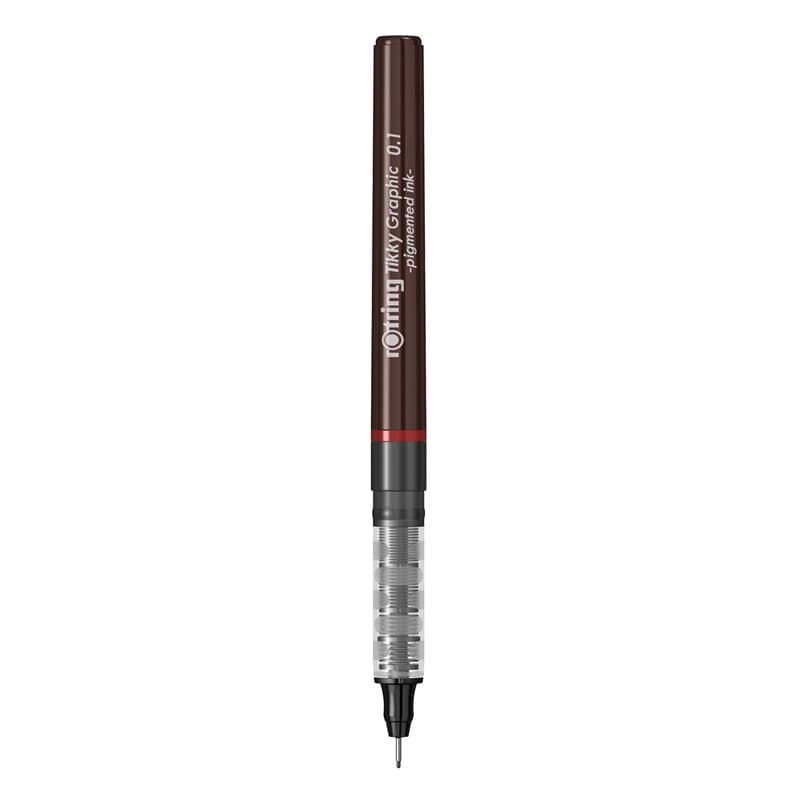 Rotring - Tikky Graphic stylo feutre, largeur de tracé 0,1 mm avec encre pigmenté