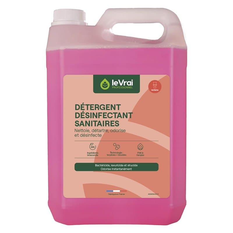 LE VRAI PROFESSIONNEL - Détergent Désinfectant Anti Calcaire Prêt à l’Emploi - Surfaces Sanitaires, Action Déperlante, Bactérici