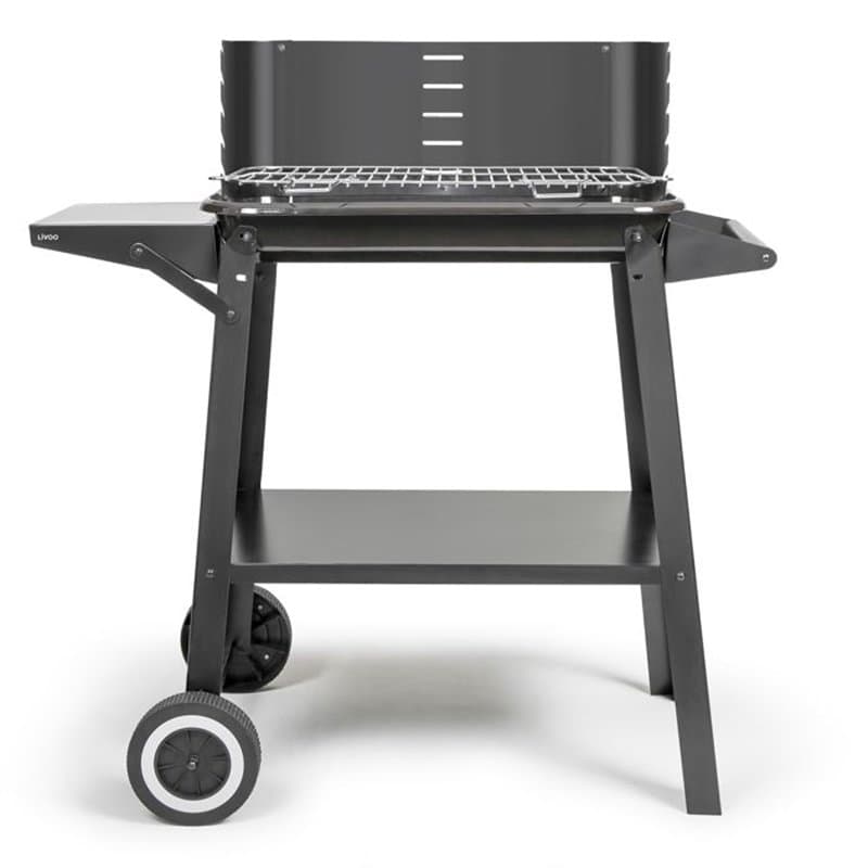 Barbecue a charbon - LIVOO - DOC328 - Inox - Surface de cuisson 48,5 x 28,8 cm - Hauteur réglable 70-84 cm