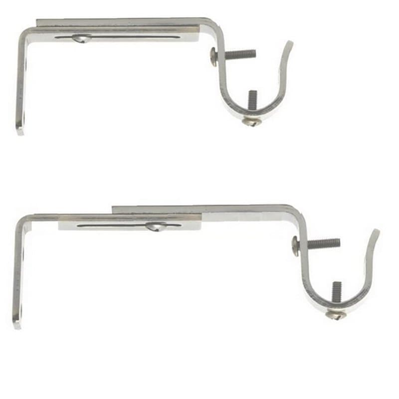 Support mural extensible et réglable pour barre de rideaux, ø 19 mm, longueur 125-170 mm, couleurs satin nickel, (1 lot de 2 sup