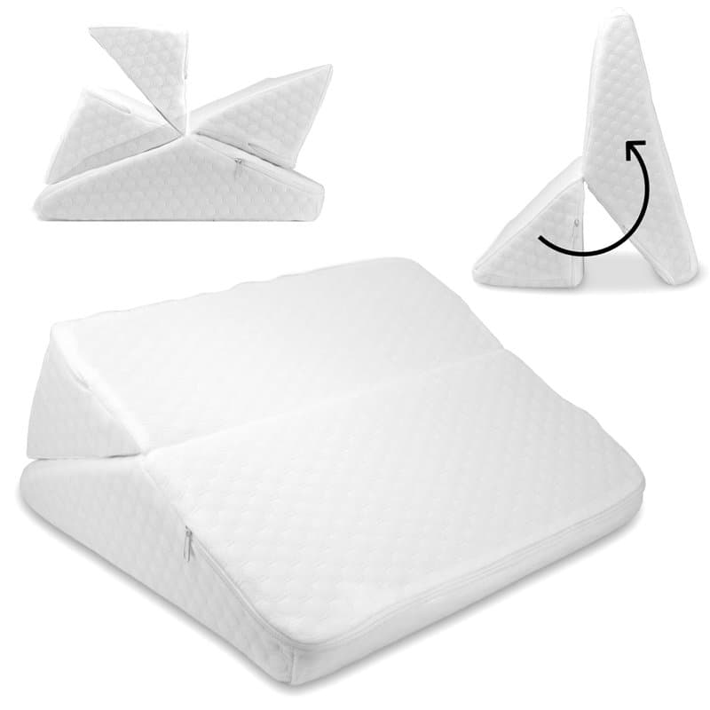Fishtec Coussin 4 en 1 Ajustable Soulage Les Douleurs – Soutiens Le Dos, Surélève Vos Jambes & Tête, Repose Vos Genoux, Problème