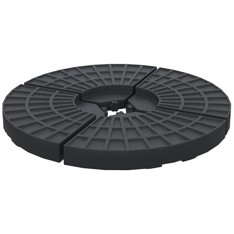 Outsunny Lot de 4 Pieds de Parasol Poids de lestage pour parasols déportés - A remplir d'eau jusqu'à 52 kg ou de Sable jusqu'à 6