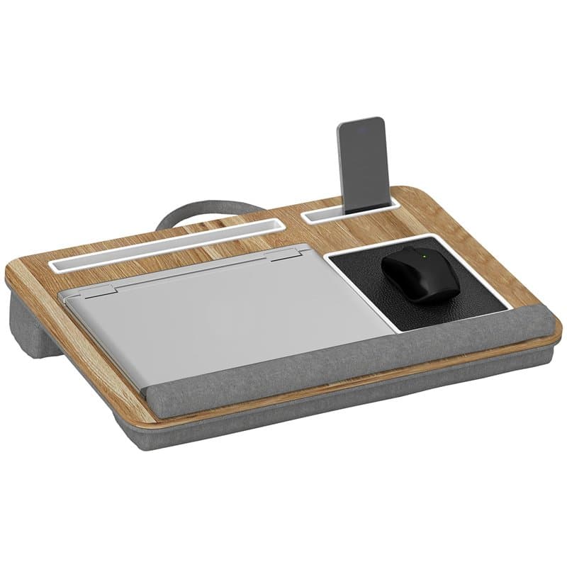 HOMCOM Support Ordinateur Portable lit Plateau pour Ordinateur Portable Table de lit avec traversin, Fente pour Tablette ou télé