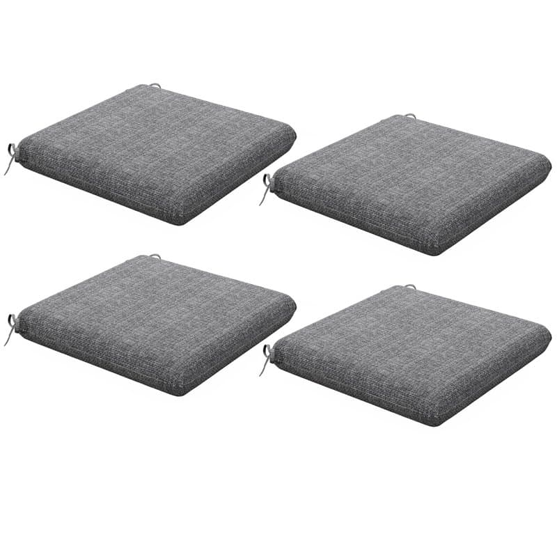 Outsunny Lot de 4 Coussins de Chaise, galettes de Chaise 47 x 47 cm, Rembourrage épais, résistant à la décoloration, Gris