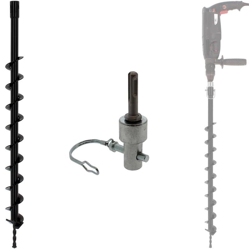 GT Market Mèche de tarière Ø 60 mm avec Adaptateur pour perceuse et perforateur SDS-Plus