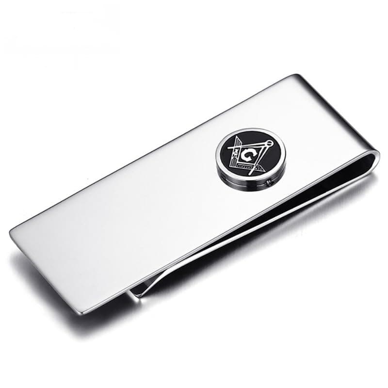 BOBIJOO Jewelry - Pince à billet franc-maçonnerie Acier inoxydable Argenté
