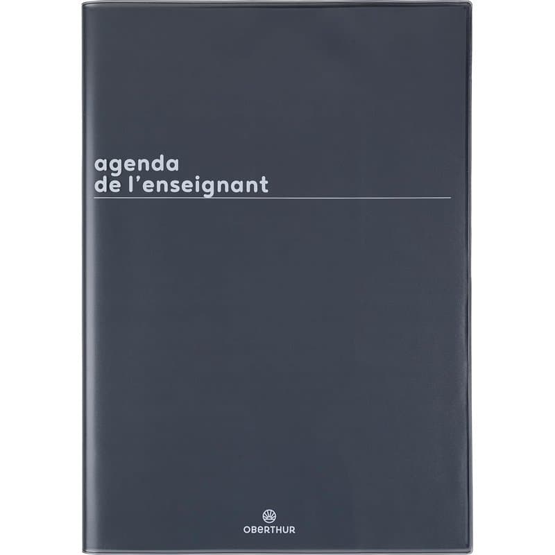 Oberthur - 1 Agenda Semainier de l'Enseignant - Couverture Boréal Noir - Septembre 2024 à Septembre 2025 - Format 21,5 x 30 cm