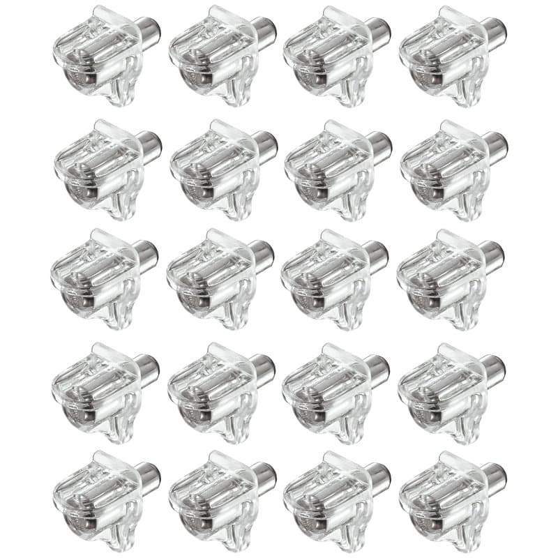 cyclingcolors 20x taquet étagère plastique transparent à tenon acier 5mm meuble support maintien plaque tablette vitre armoire v