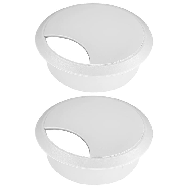 cyclingcolors 2X Passe câble Bureau Table Fil diamètre 70mm encastrable Cordon Prise Ordinateur écran Accessoire ameublement (Bl