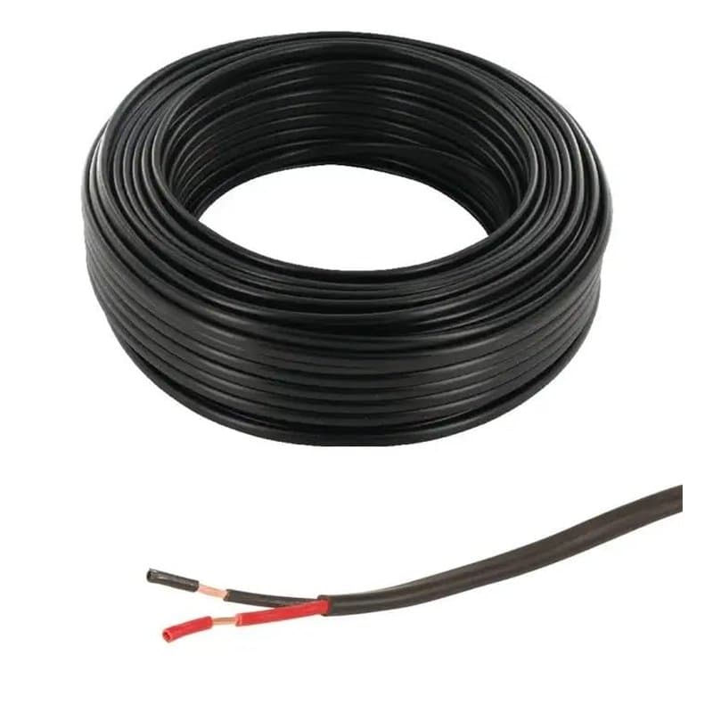 cyclingcolors Câble de remorque 2 Fils 12 / 24V 18A câble électrique 2 conducteurs PVC Noir Caravane Camion Automobile Véhicule