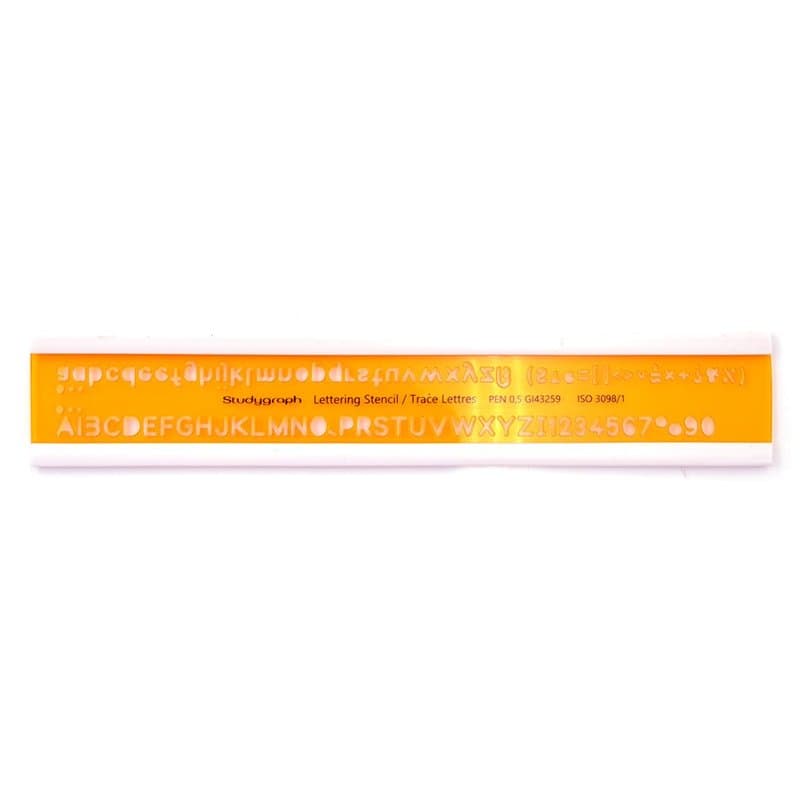 Studygraph by Graph'it - Normographe pour Dessin Technique, Carte et Schémas - Trace Lettres ISO - 5 mm - Architectographe - Pla