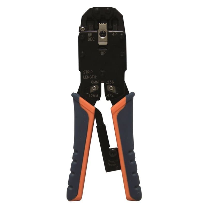 Waytex 37906 Pince à sertir Haute qualité RJ9/RJ11/RJ12/RJ45, Noir