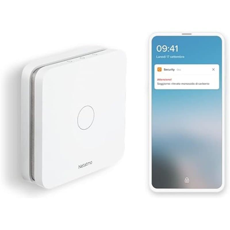 Netatmo - Détecteur De Monoxyde De Carbone Intelligent, Wi-FI, Autonomie De 10 Ans, Alarme De 85 DB, Certifications en 50291 E N