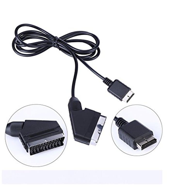 Câble Péritel AV RGB Scart 1,8 m pour Sony PlayStation 1, 2 et 3 – Compatible PS1 PSone / PS2 PSTwo / PS3 – Straße Game®