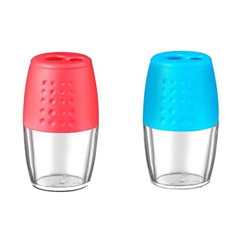 WONDAY Taille-crayon Taill'liberty Interieur Plast 2 Trous Réserve vissée Bleu/Rouge Aléatoire