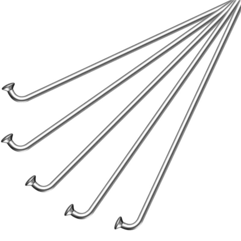 cyclingcolors 5X Rayon vélo diamètre 14G 2mm Acier chromé sans écrou Droit Cycle VTT Route Ville Roue Jante, 295mm