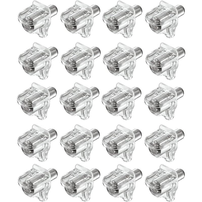cyclingcolors 20x taquet plastique transparent à tenon acier 3mm pour tablette bois ou verre meuble étagère