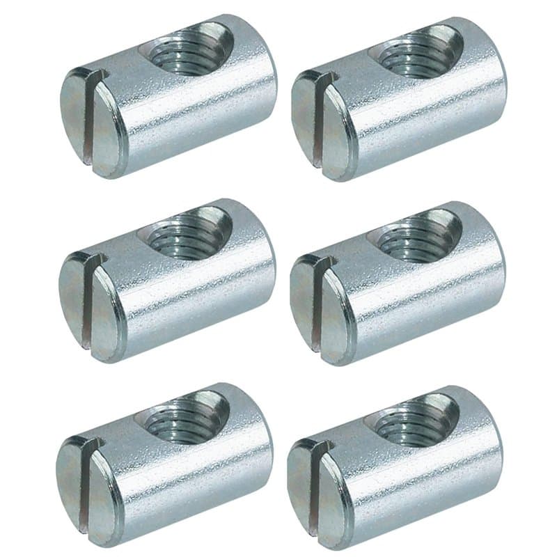 cyclingcolors 6x ferrure d'assemblage filetage M6 x longueur 20mm x 12mm acier écrou connecteur meuble bois lit bébé berceau tab