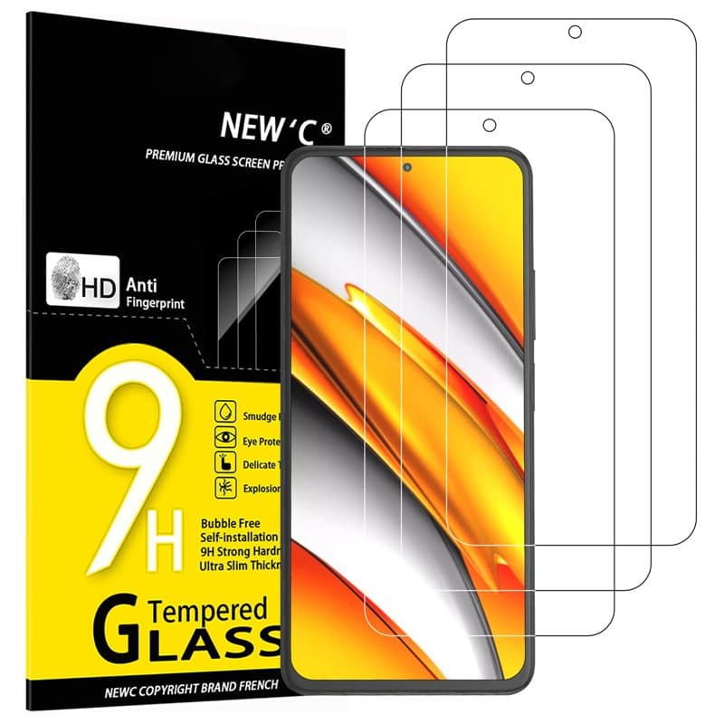 NEW'C Lot de 3, Verre Trempé pour Xiaomi Poco F3, Xiaomi Mi 11i, Film Protection écran - Anti Rayures - sans Bulles d'air -Ultra