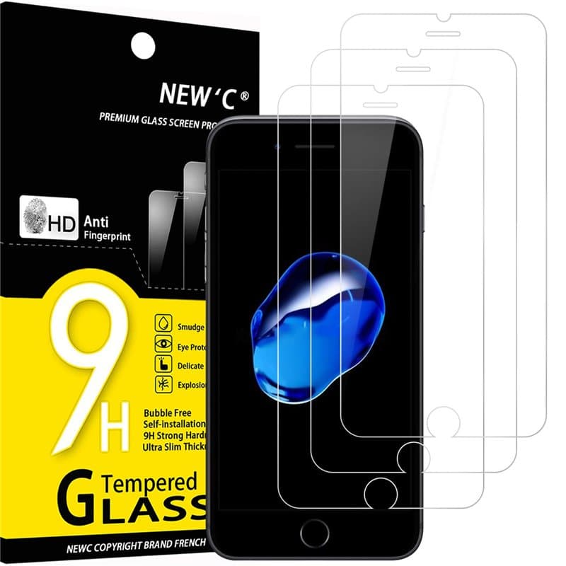 NEW'C Lot de 3, Verre Trempé pour iPhone 7 Plus et iPhone 8 Plus (5,5"), Film Protection écran sans Bulles d'air Ultra Résistant
