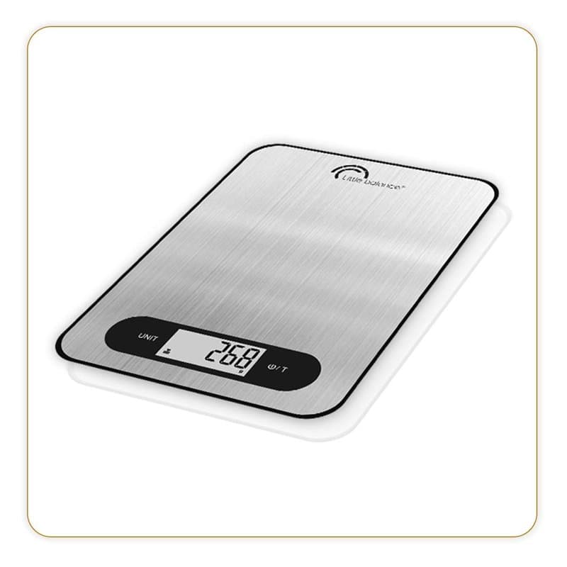 LITTLE BALANCE 8169 Slim, Balance de cuisine électronique, 5 kg / 1 g, Design extra-plat, Inox