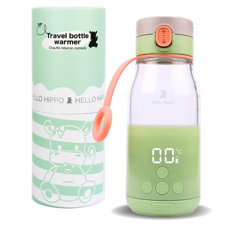 Chauffe-Biberon Nomade 300 ml – Sans Fil, Batterie Rechargeable USB, Voiture – Température Réglable 37-50°C avec Maintien au Cha