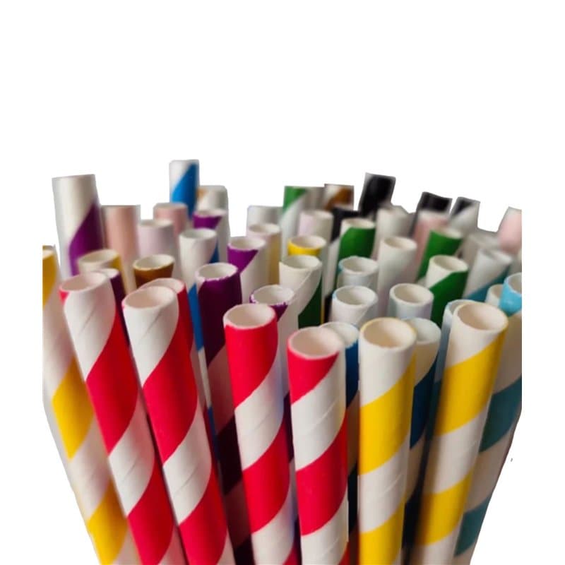 maynowax Lot 720 Pailles 100% biodégradables en papier kraft Colorés À Rayures pour toute les Fêtes, lot de plusieurs couleurs,