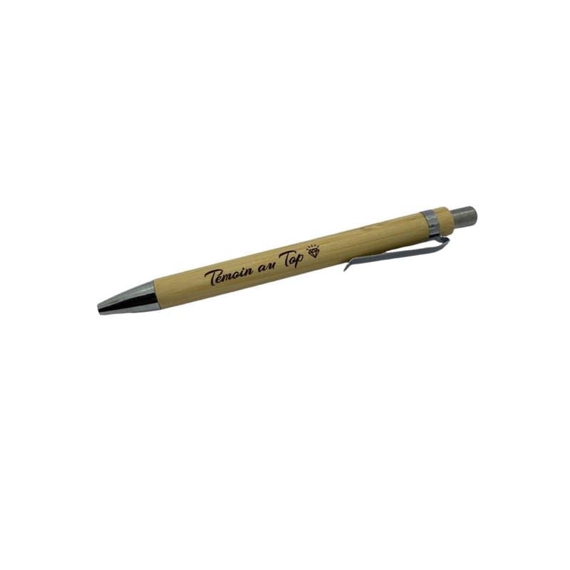 Stylo en bois gravé pour témoin "Témoin au top " livré avec sa petite pochette, cadeau Noël, cadeau anniversaire, idée cadeau fe