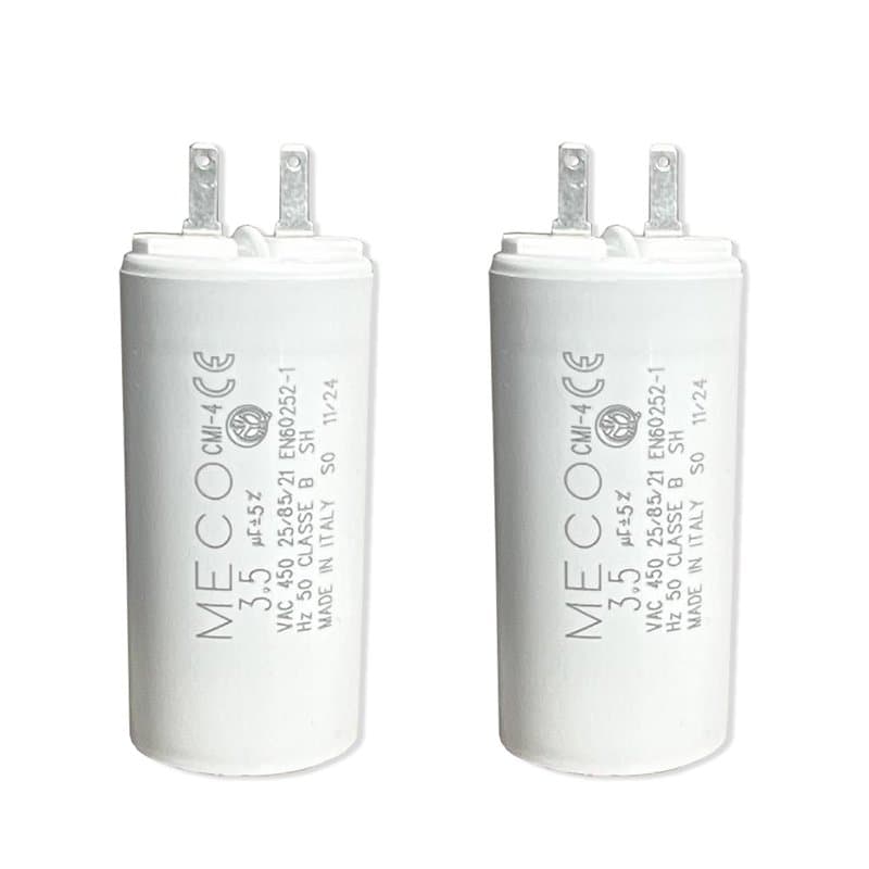 Lot de 2 condensateurs 3,5 µF V2 type Faston 2,8 à cosses – 10 000 h - Compatibles pour remplacement de moteurs de volet roulant