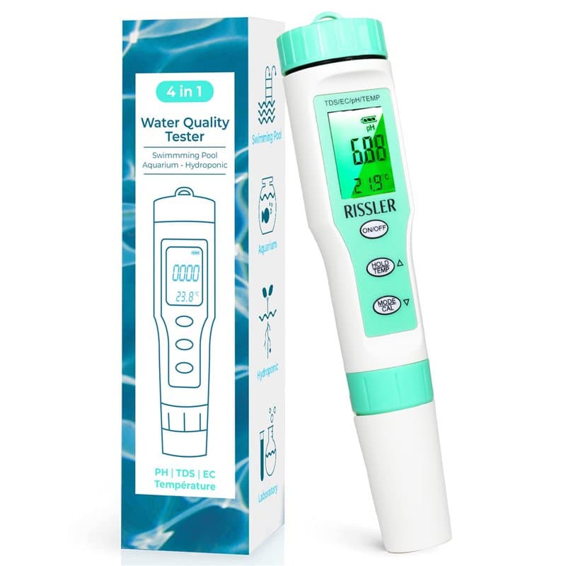 Testeur pH Piscine 4-en-1 - pH Mètre Électronique Haute Précision pour Mesure pH,TDS,EC,Température, Analyseur Eau potable, Test