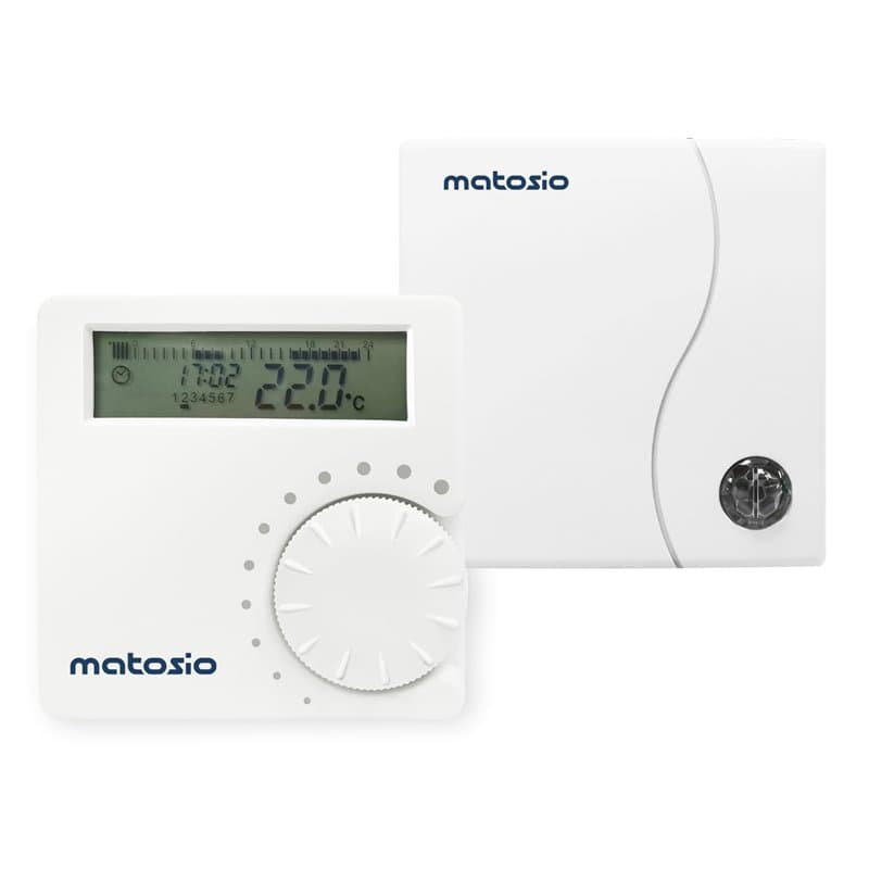 Matosio TH611 Thermostat Programmable Sans Fil Avec Récepteur, de Chaudière, Ambiante Mural Blanc