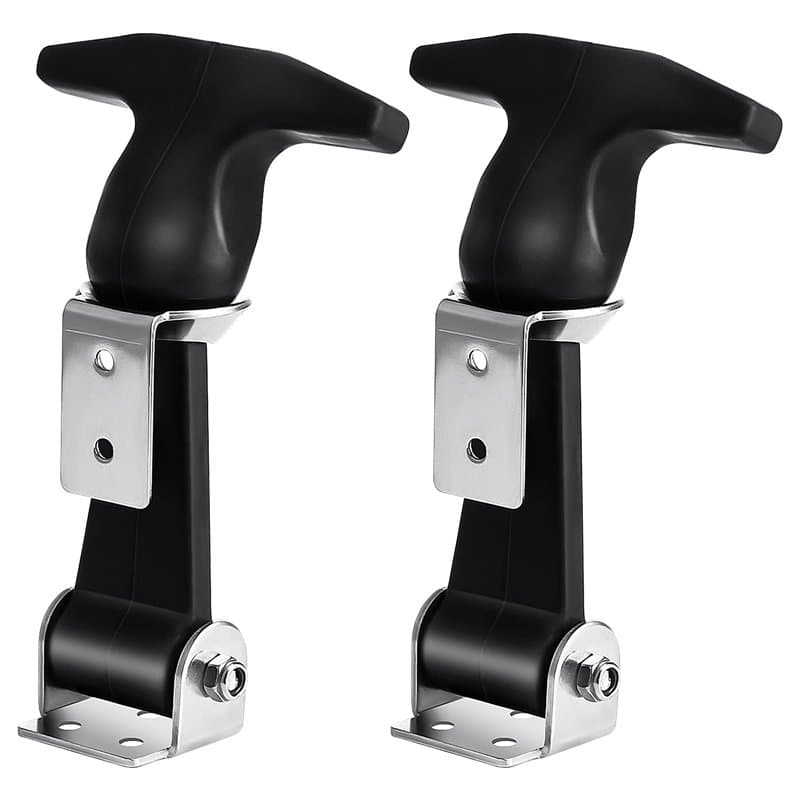 TEHAUX 2pcs Loquets de Tirage à Poignée en T, Flexible Loquet de Capot en Caoutchouc en Acier Fermetures Rapides En Acier Inoxyd