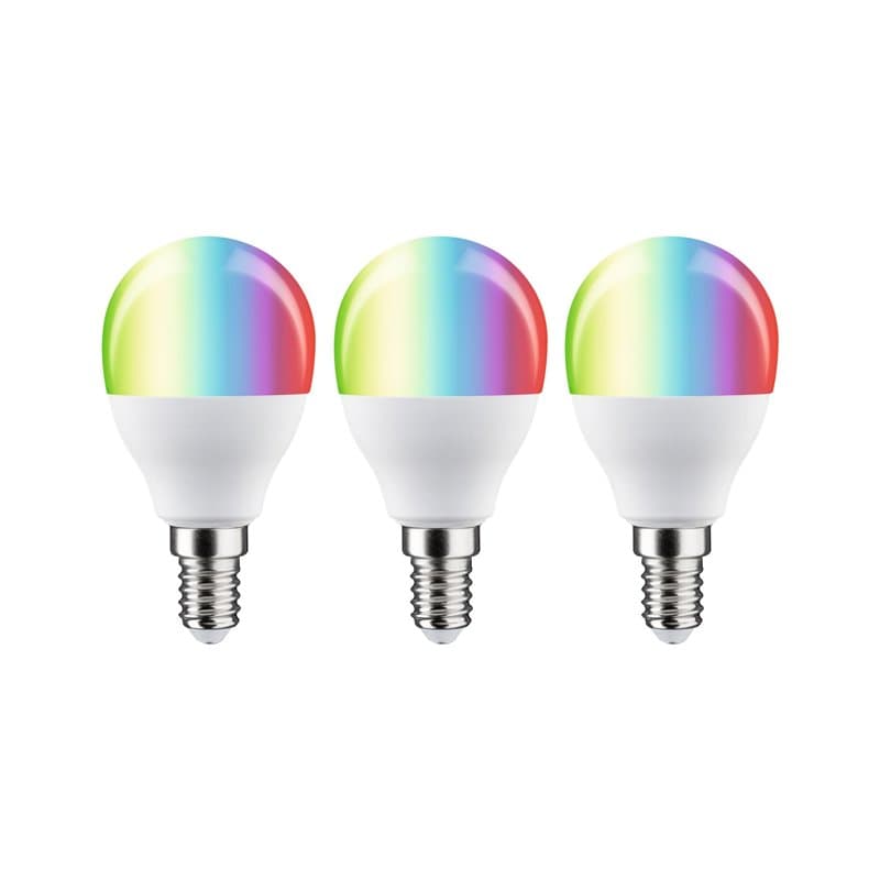Paulmann 29154 Standard 230 V Smart Home Zigbee LED sphérique E14 3x470lm 3x5W RGBW+ gradable Dépoli Kit