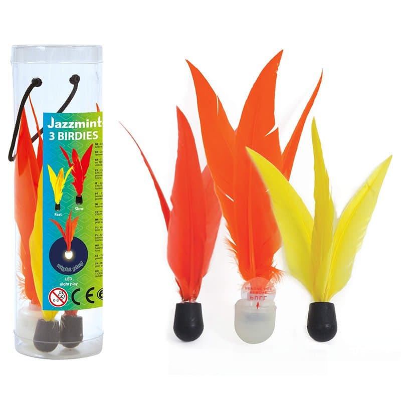 Schildkröt JAZZMINTON BIRDIES (volants de remplacement), lot de 3 pièces: 1 lent/1 rapide/1 LED pour le jeu de nuit, 970156