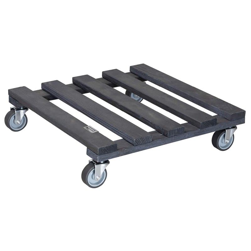 WAGNER Support à roulettes pour Pot de Fleur PALETTI 38 x 38 x 9,5 cm I intérieur + extérieur I Roule Pot en Bois Massif certifi