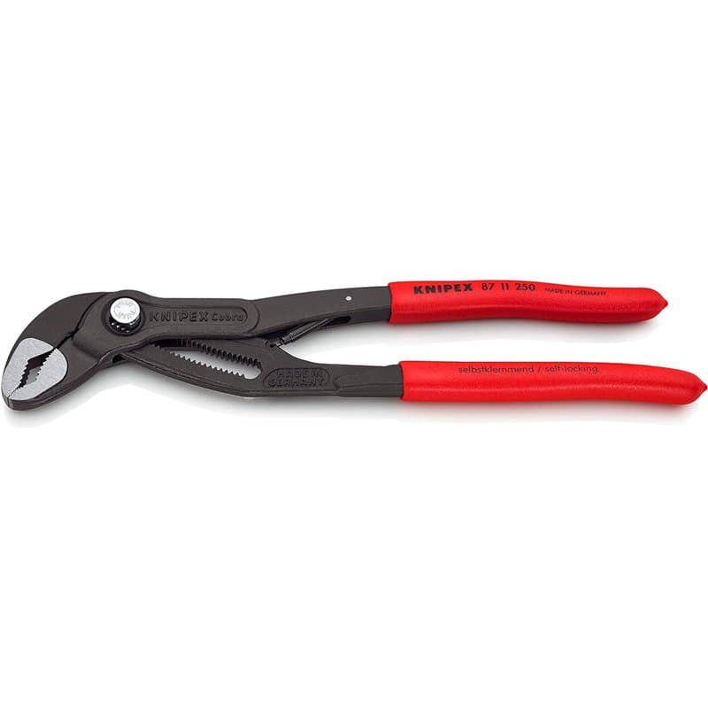Knipex Cobra®...matic Pince multiprise grise atramentisée, gainées en plastique antidérapant 250 mm 87 11 250