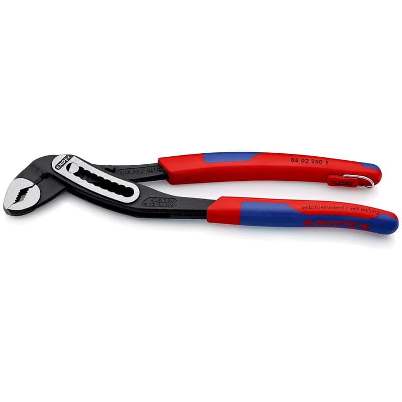 Knipex Alligator® Pince multiprise noire atramentisée, avec gaines bi-matière minces, avec œillet de fixation intégré pour fixat