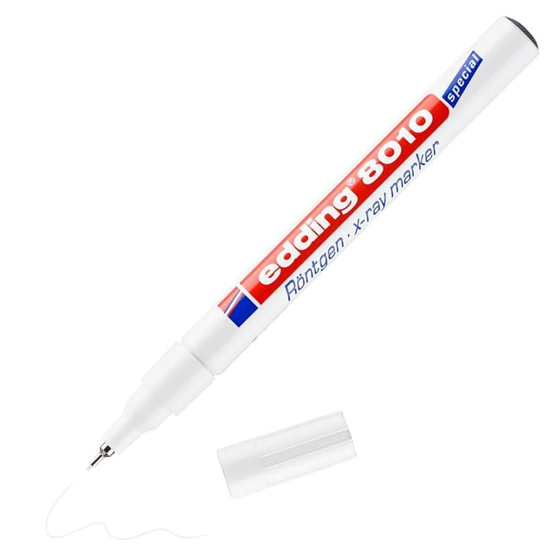 edding 8010 marqueur spécial radiologie - blanc - 1 marqueur pour radiographies - pointe fine,8 mm - pour radiographies et tomog
