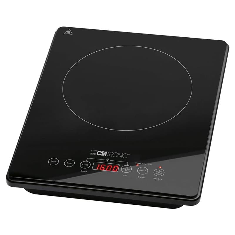 Clatronic EKI 3569 Plaque de cuisson à induction individuelle, plaque de cuisson à induction avec surface en verre céramique, EC