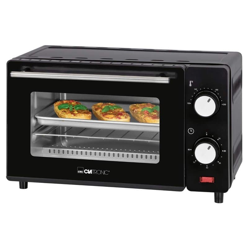 Clatronic MB 3746 Mini-four, capacité 8 litres, chauffage de voûte et de sole, minuterie 60 minutes avec signal de fin de cuisso