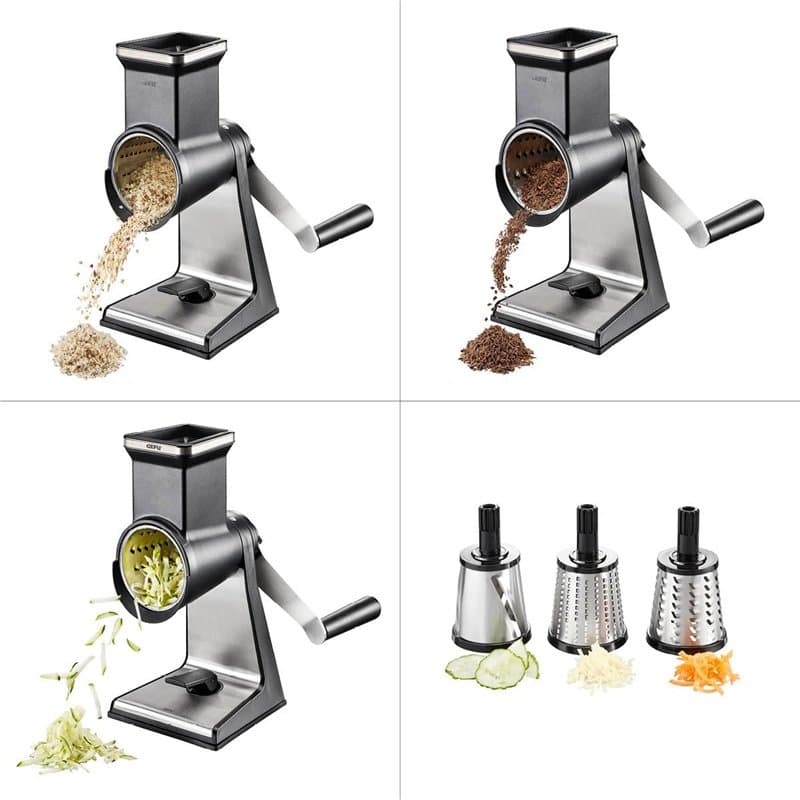 Gefu Râpe à Tambour, Acier Inoxydable, INOX, 28 x 13,6 x 28,1 cm GF19080