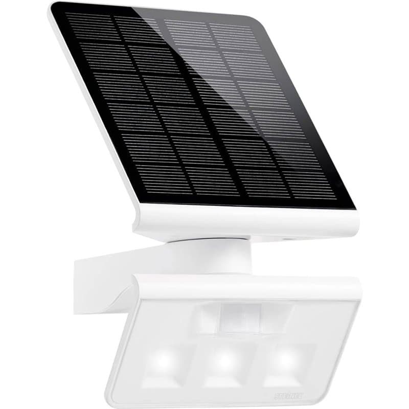 Steinel XSolar L-S - Lampe solaire extérieur á LED blanc à détecteur de mouvement infrarouge 140°, applique solaire