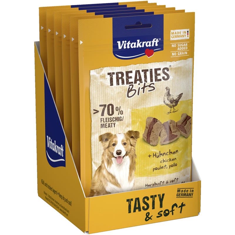 Vitakraft Treaties - Friandise moelleuse pour chien au poulet - Forte teneur en viande pour une récompense d'exception - Recette